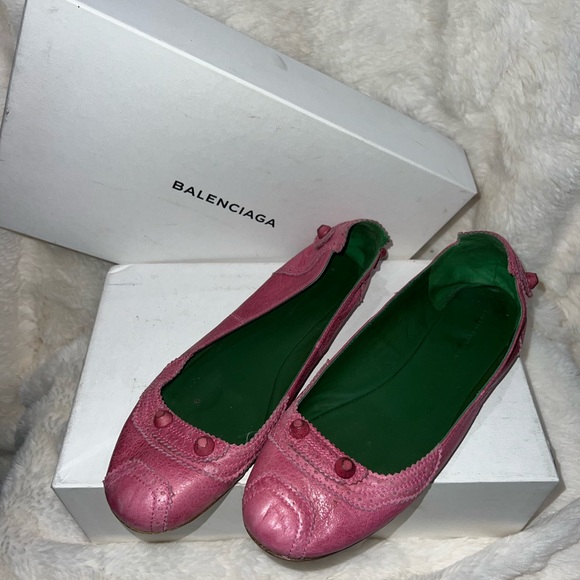 Balenciaga Flats- Fuchsia Purple/ Green Inside- Women’s EU Size: 40 - Picture 2 of 4